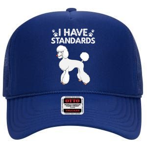 Cute Poodle Design For Men Women Standard Poodle Dog Lovers High Crown Mesh Back Trucker Hat