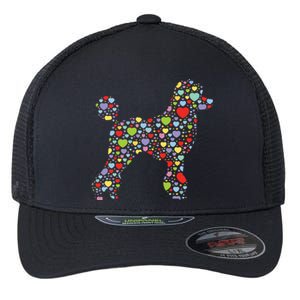 Cute Poodle Dog Hearts Silhouette Owner Gift Flexfit Unipanel Trucker Cap