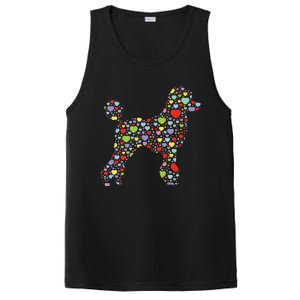 Cute Poodle Dog Hearts Silhouette Owner Gift PosiCharge Competitor Tank