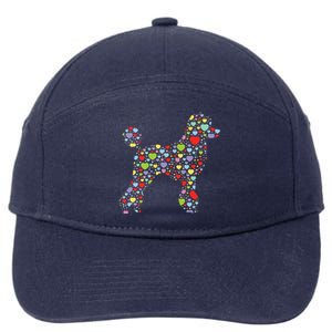 Cute Poodle Dog Hearts Silhouette Owner Gift 7-Panel Snapback Hat