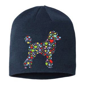 Cute Poodle Dog Hearts Silhouette Owner Gift Sustainable Beanie