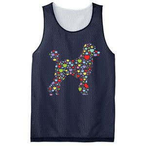 Cute Poodle Dog Hearts Silhouette Owner Gift Mesh Reversible Basketball Jersey Tank