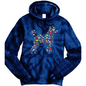 Cute Poodle Dog Hearts Silhouette Owner Gift Tie Dye Hoodie