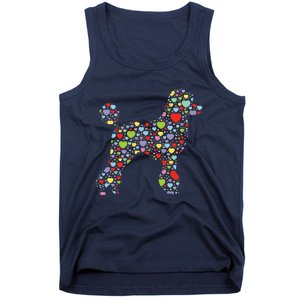 Cute Poodle Dog Hearts Silhouette Owner Gift Tank Top