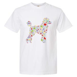 Cute Poodle Dog Hearts Silhouette Owner Gift Garment-Dyed Heavyweight T-Shirt