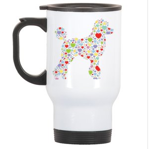 Cute Poodle Dog Hearts Silhouette Owner Gift Stainless Steel Travel Mug