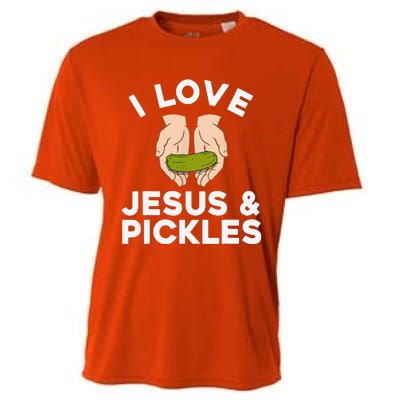 Cute Pickle Design For Jesus Pickle Lovers Gift Cooling Performance Crew T-Shirt