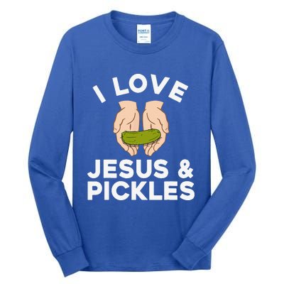 Cute Pickle Design For Jesus Pickle Lovers Gift Tall Long Sleeve T-Shirt