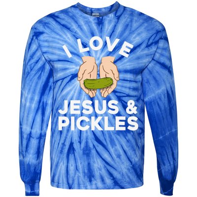 Cute Pickle Design For Jesus Pickle Lovers Gift Tie-Dye Long Sleeve Shirt