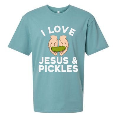 Cute Pickle Design For Jesus Pickle Lovers Gift Sueded Cloud Jersey T-Shirt