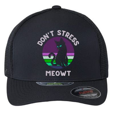 Cat Puns Dont Stress Meowt Gift Vintage Fun Cat Lover Gift Flexfit Unipanel Trucker Cap