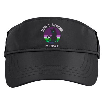 Cat Puns Dont Stress Meowt Gift Vintage Fun Cat Lover Gift Adult Drive Performance Visor