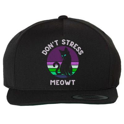 Cat Puns Dont Stress Meowt Gift Vintage Fun Cat Lover Gift Wool Snapback Cap