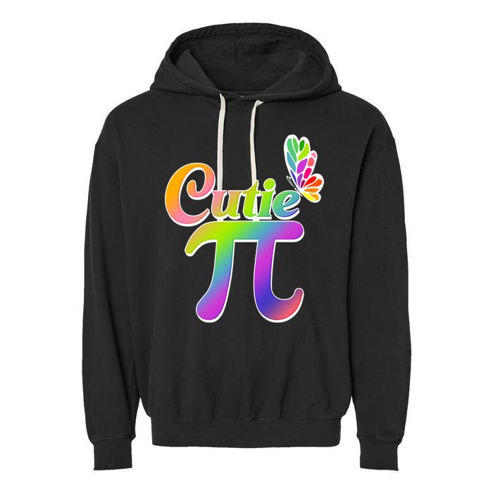 Cute Pi Day 314 Rainbow Butterfly Cutie Pi Garment-Dyed Fleece Hoodie