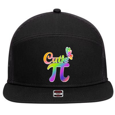 Cute Pi Day 314 Rainbow Butterfly Cutie Pi 7 Panel Mesh Trucker Snapback Hat