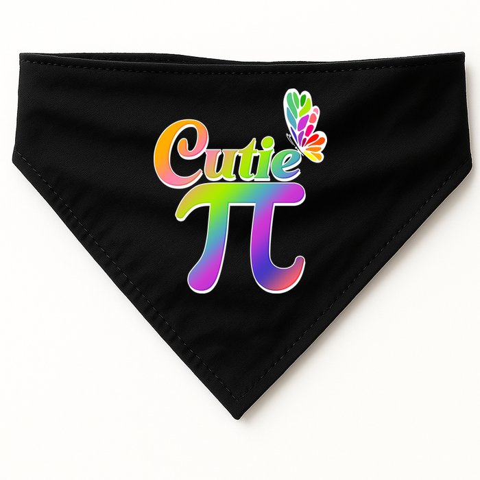 Cute Pi Day 314 Rainbow Butterfly Cutie Pi USA-Made Doggie Bandana