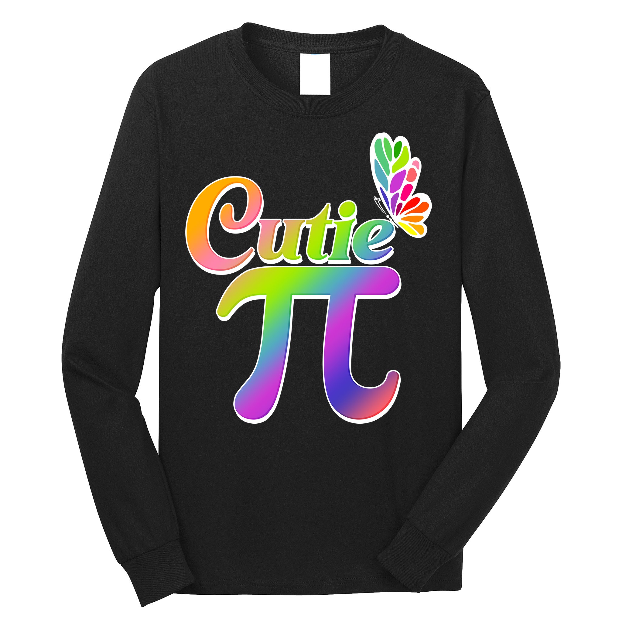 Cute Pi Day 314 Rainbow Butterfly Cutie Pi Long Sleeve Shirt