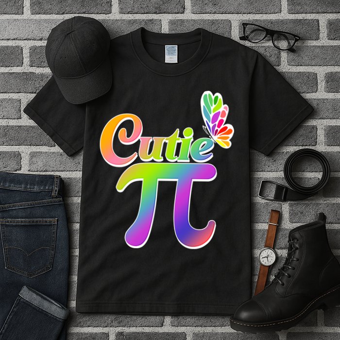 Cute Pi Day 314 Rainbow Butterfly Cutie Pi Tall T-Shirt