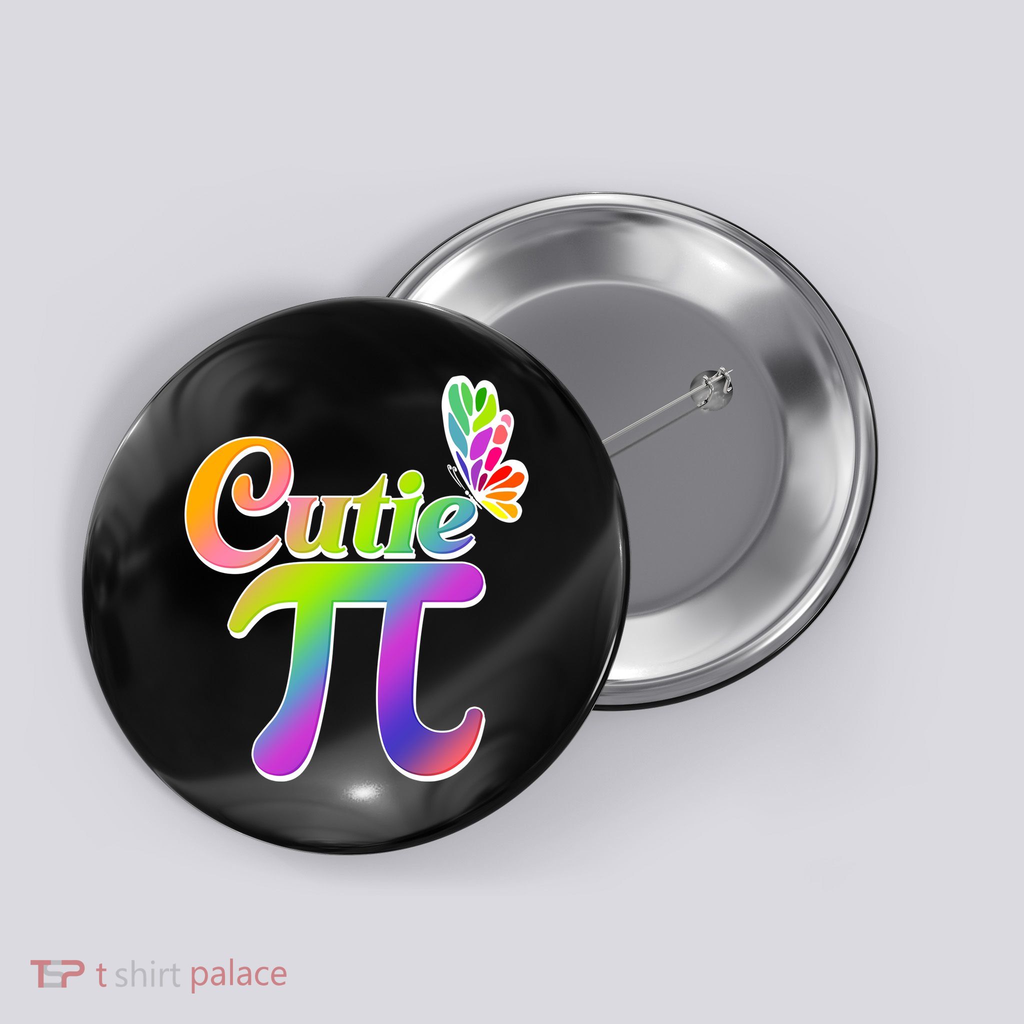 Cute Pi Day 314 Rainbow Butterfly Cutie Pi Button