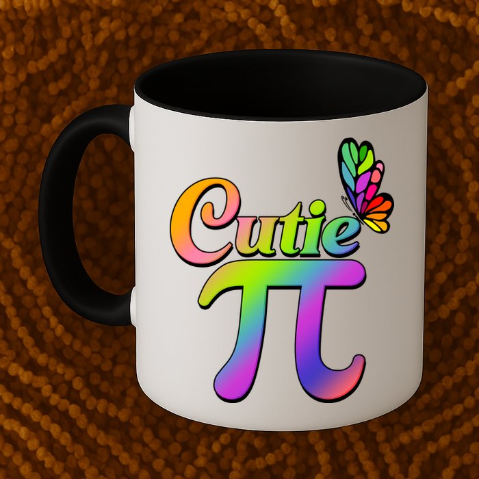 Cute Pi Day 314 Rainbow Butterfly Cutie Pi Mug