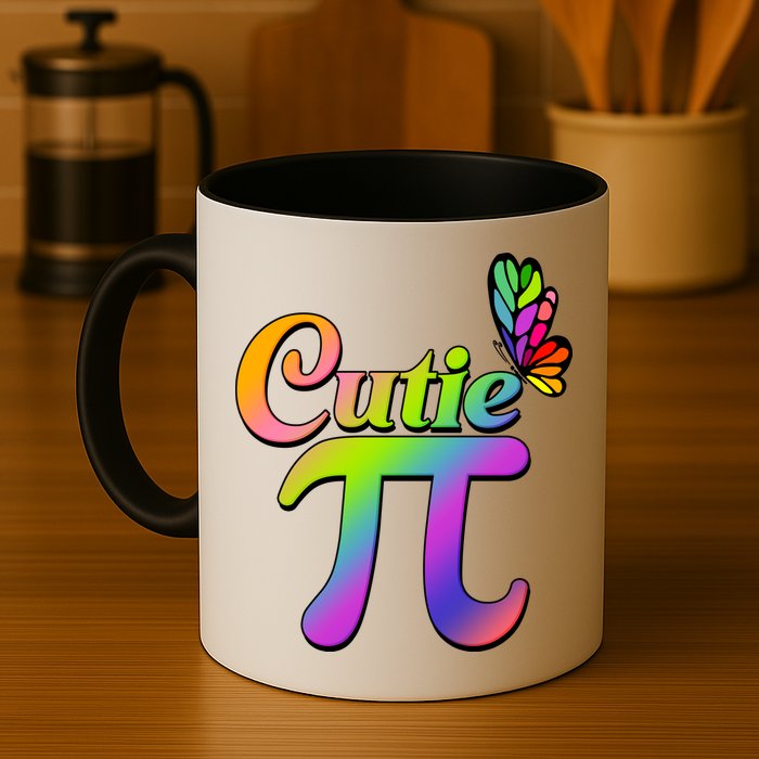 Cute Pi Day 314 Rainbow Butterfly Cutie Pi Mug