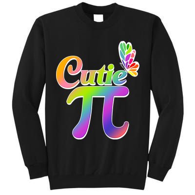Cute Pi Day 314 Rainbow Butterfly Cutie Pi Tall Sweatshirt