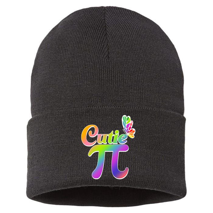 Cute Pi Day 314 Rainbow Butterfly Cutie Pi Sustainable Knit Beanie