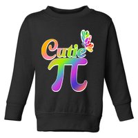 Cute Pi Day 314 Rainbow Butterfly Cutie Pi Toddler Sweatshirt