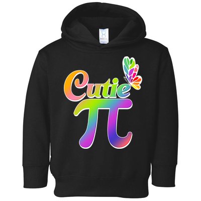 Cute Pi Day 314 Rainbow Butterfly Cutie Pi Toddler Hoodie