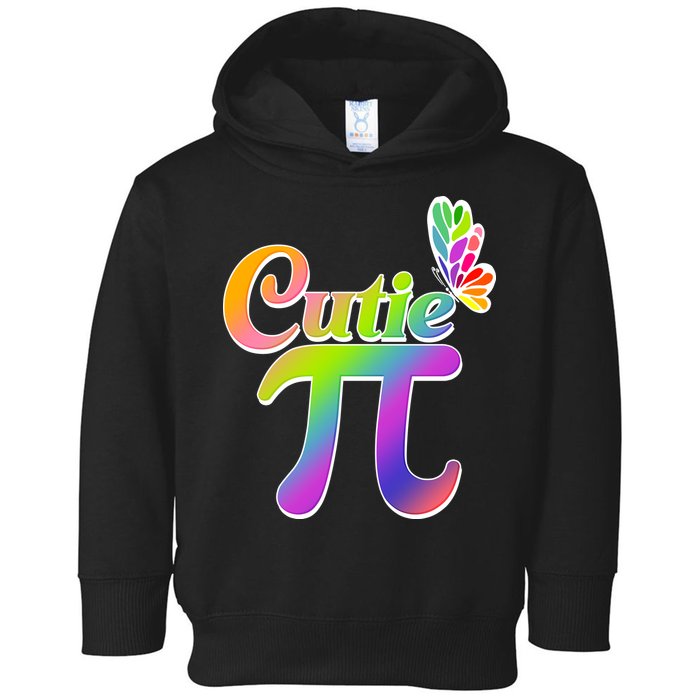 Cute Pi Day 314 Rainbow Butterfly Cutie Pi Toddler Hoodie