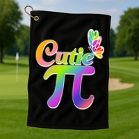 Cute Pi Day 314 Rainbow Butterfly Cutie Pi Golf Towel