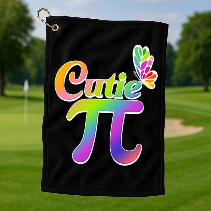Cute Pi Day 314 Rainbow Butterfly Cutie Pi Golf Towel