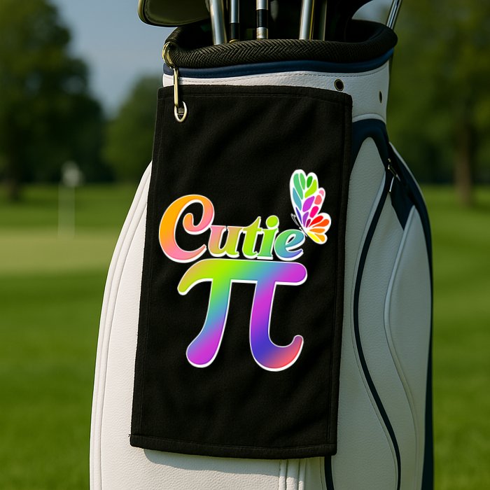 Cute Pi Day 314 Rainbow Butterfly Cutie Pi Golf Towel
