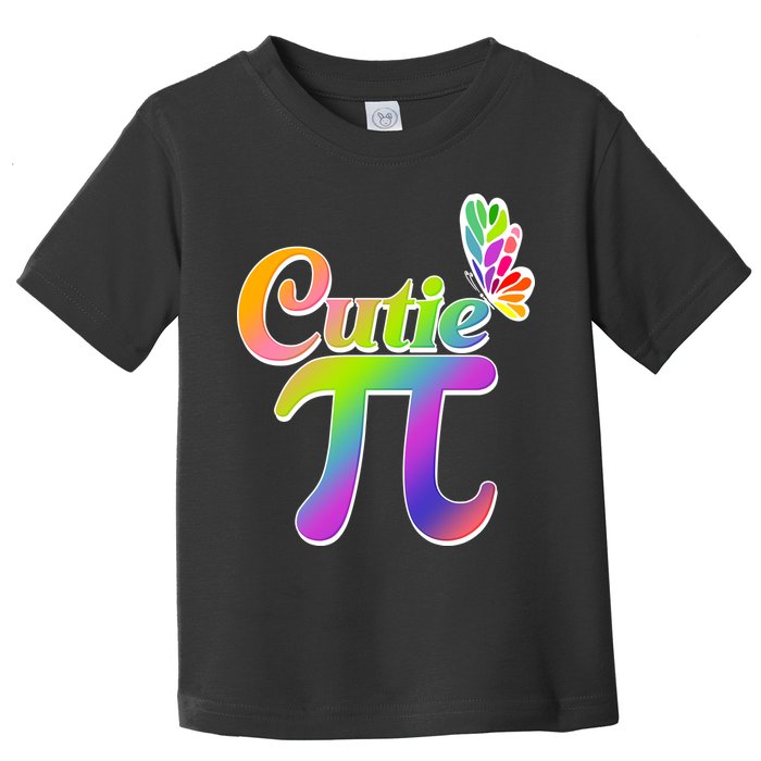 Cute Pi Day 314 Rainbow Butterfly Cutie Pi Toddler T-Shirt