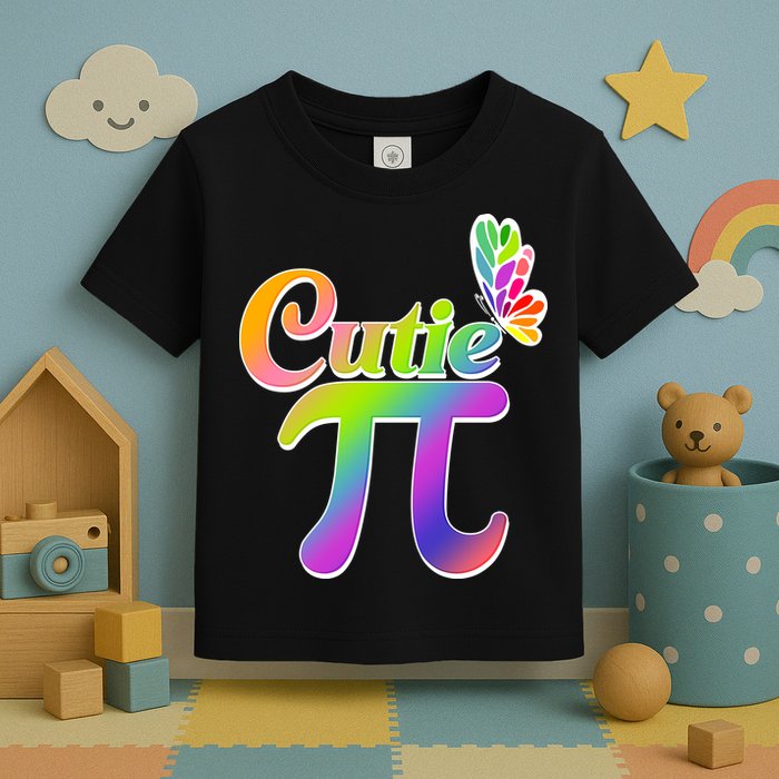 Cute Pi Day 314 Rainbow Butterfly Cutie Pi Toddler T-Shirt
