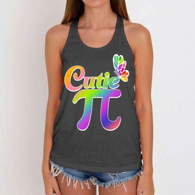 Cute Pi Day 314 Rainbow Butterfly Cutie Pi Women's Knotted Racerback Tank