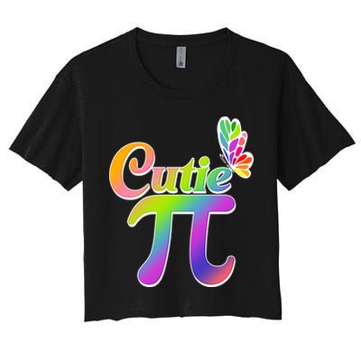 Cute Pi Day 314 Rainbow Butterfly Cutie Pi Crop Top