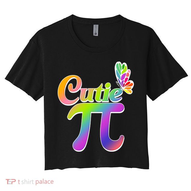 Cute Pi Day 314 Rainbow Butterfly Cutie Pi Crop Top