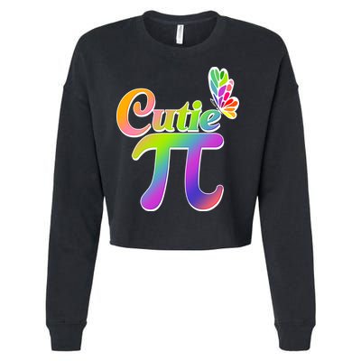 Cute Pi Day 314 Rainbow Butterfly Cutie Pi Cropped Pullover Crew
