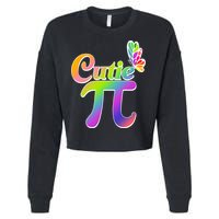 Cute Pi Day 314 Rainbow Butterfly Cutie Pi Cropped Pullover Crew