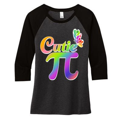 Cute Pi Day 314 Rainbow Butterfly Cutie Pi Women's Tri-Blend 3/4-Sleeve Raglan Shirt