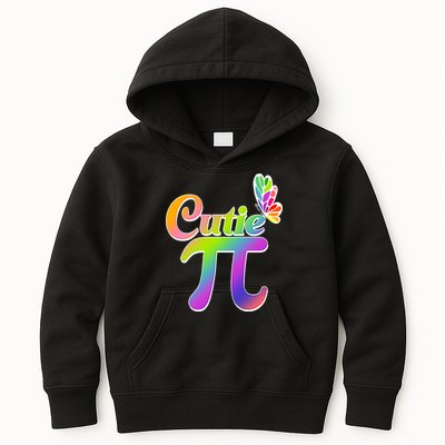 Cute Pi Day 314 Rainbow Butterfly Cutie Pi Kids Hoodie