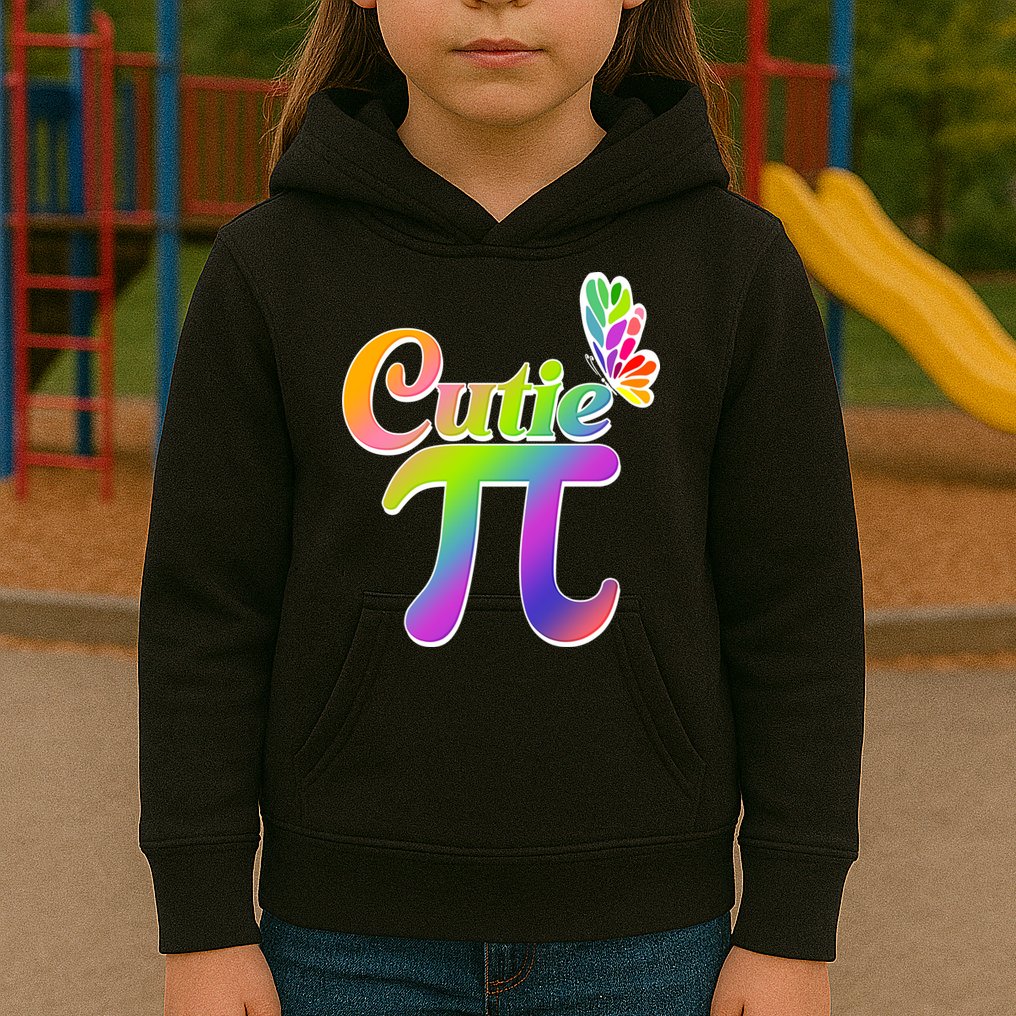Cute Pi Day 314 Rainbow Butterfly Cutie Pi Kids Hoodie