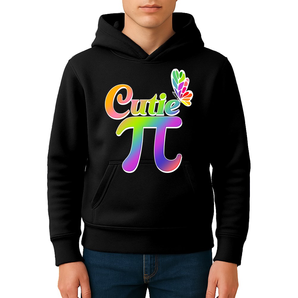 Cute Pi Day 314 Rainbow Butterfly Cutie Pi Kids Hoodie
