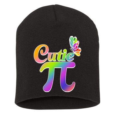 Cute Pi Day 314 Rainbow Butterfly Cutie Pi Short Acrylic Beanie