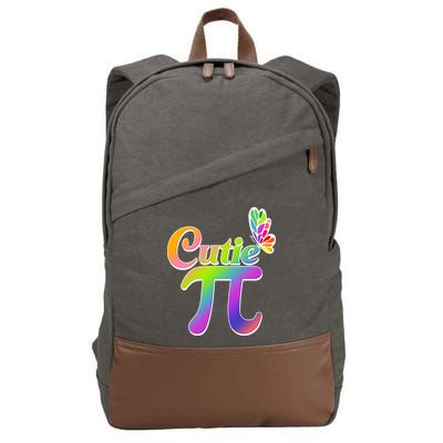 Cute Pi Day 314 Rainbow Butterfly Cutie Pi Cotton Canvas Backpack