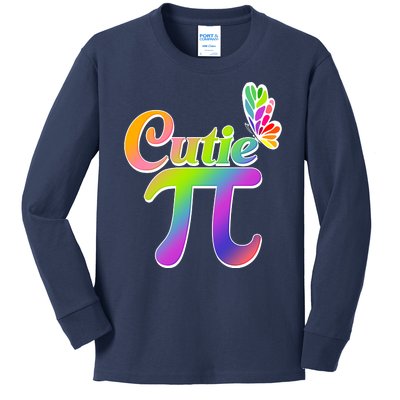 Cute Pi Day 314 Rainbow Butterfly Cutie Pi Kids Long Sleeve Shirt