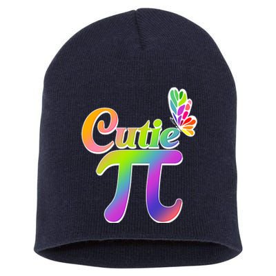 Cute Pi Day 314 Rainbow Butterfly Cutie Pi Short Acrylic Beanie