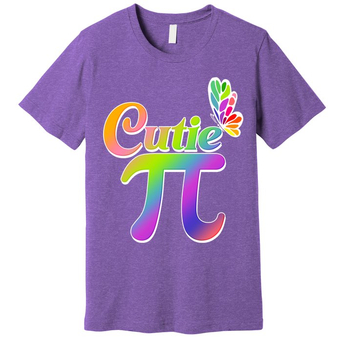 Cute Pi Day 314 Rainbow Butterfly Cutie Pi Premium T-Shirt