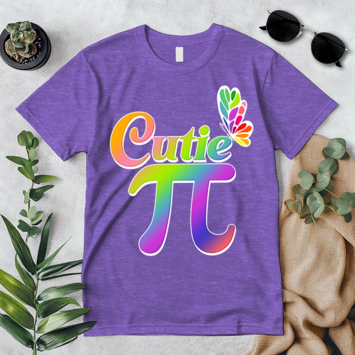 Cute Pi Day 314 Rainbow Butterfly Cutie Pi Premium T-Shirt